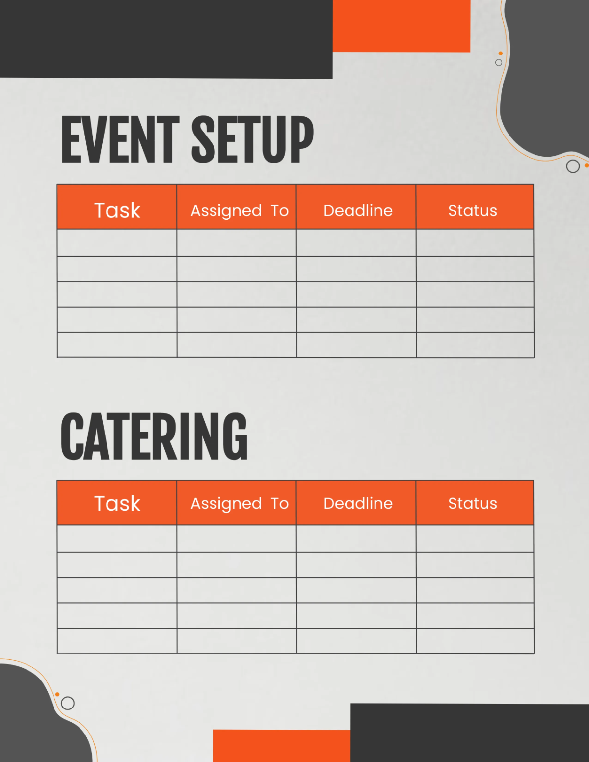 Free Restaurant Event Planner Template to Edit Online