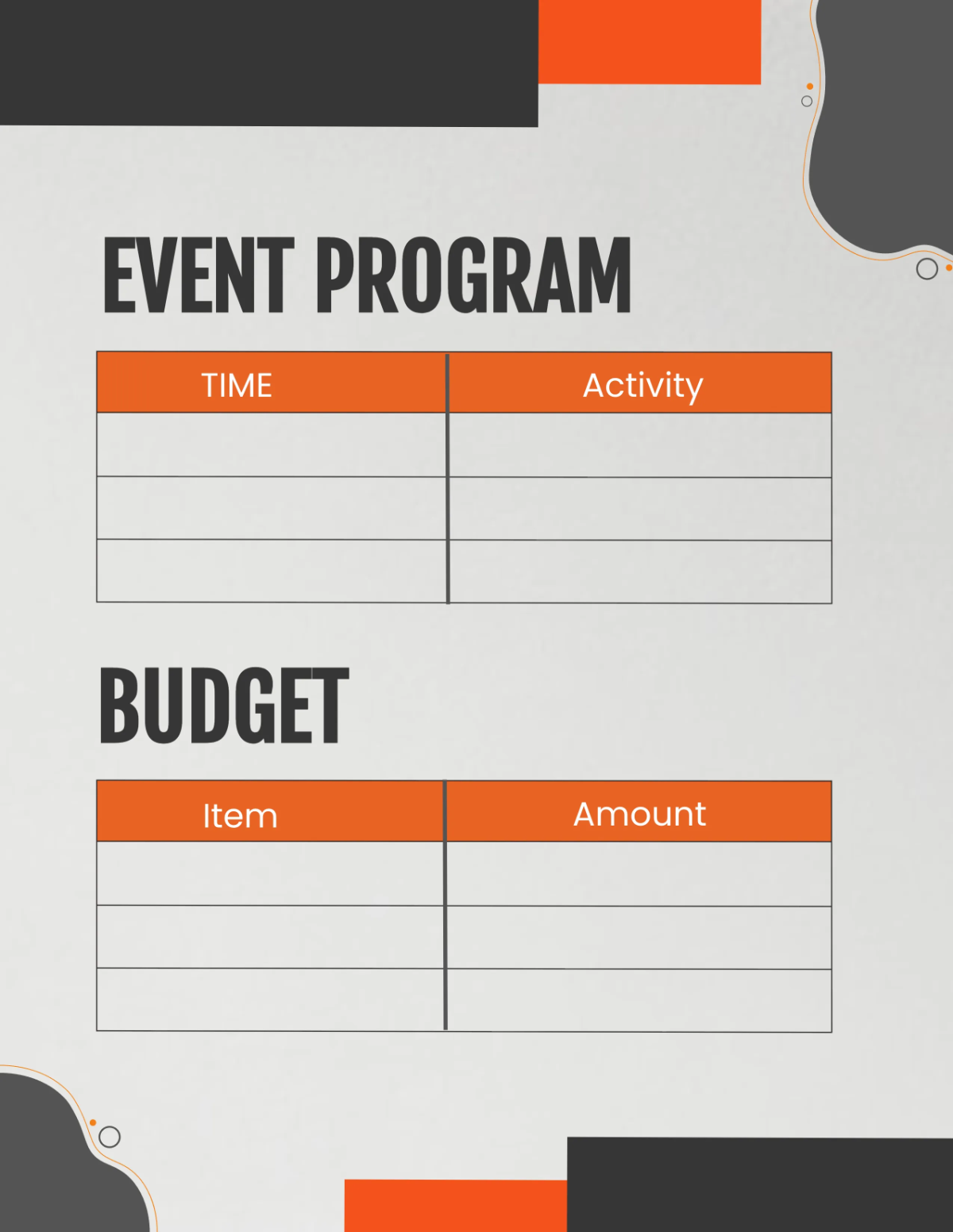 Free Restaurant Event Planner Template to Edit Online