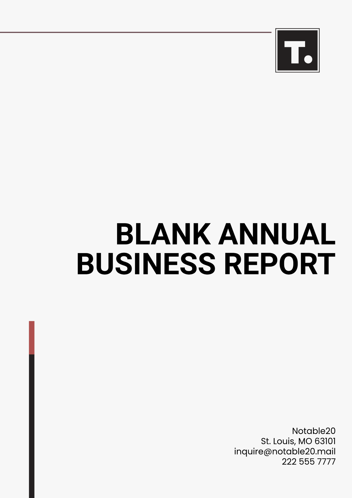 Blank Annual Business Report Template - Edit Online & Download