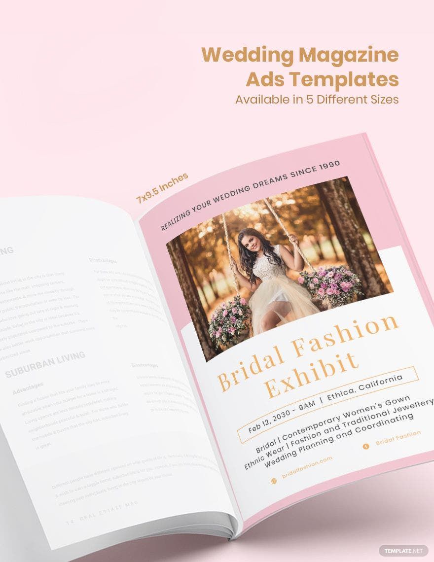 Free Elegant Wedding Magazine Ads Template