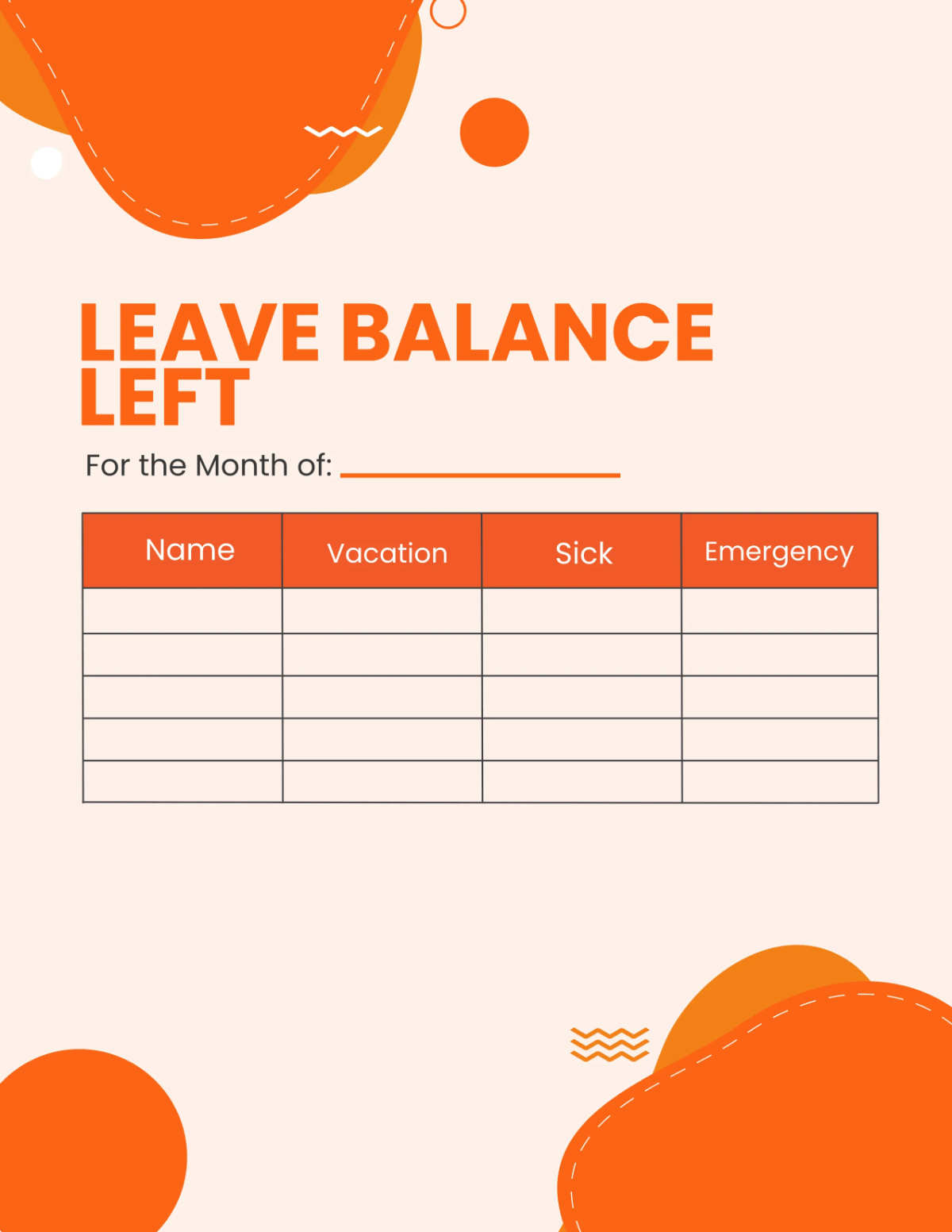 Free Restaurant Leave Planner Template to Edit Online