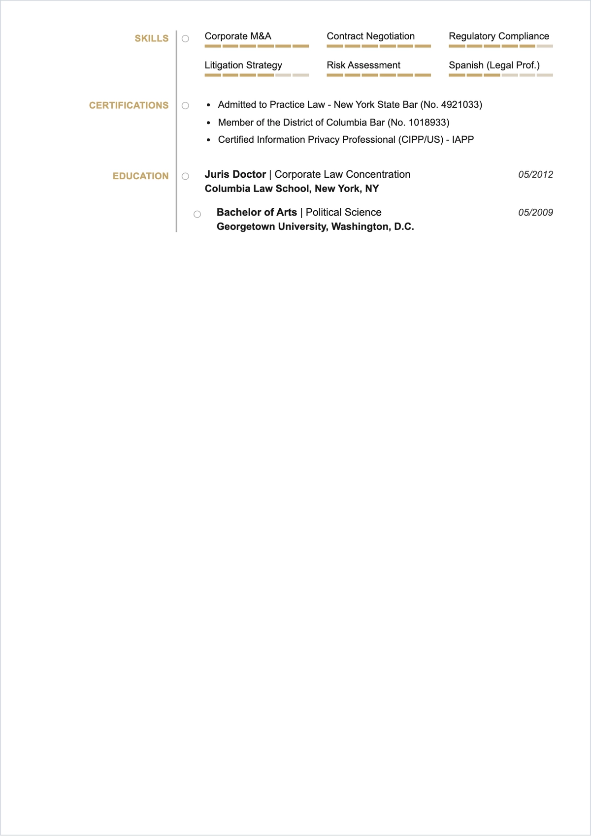 Free Commercial Lawyer ATS Resume Template, AI Resume Builder