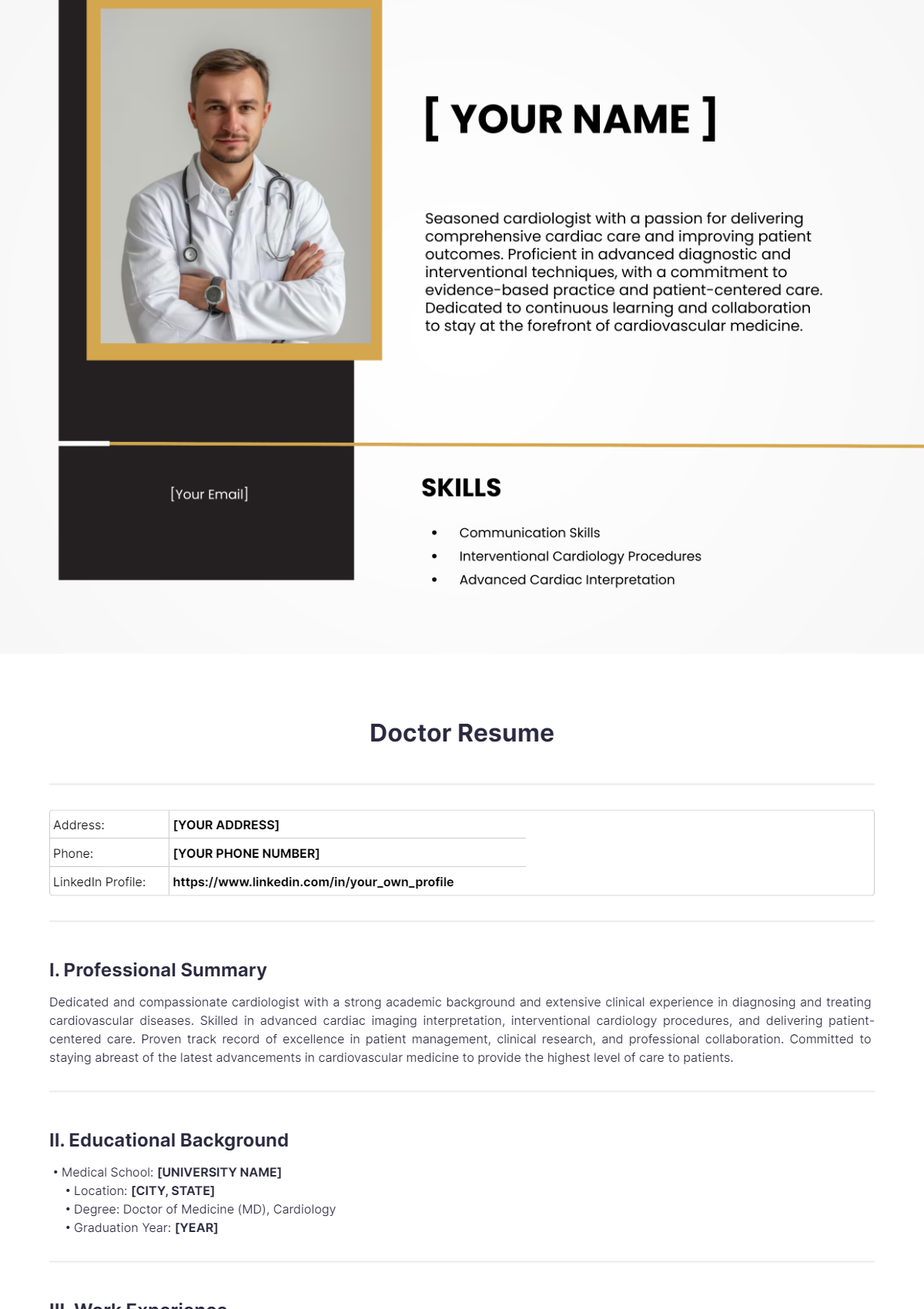 Doctor Resume - Edit Online & Download