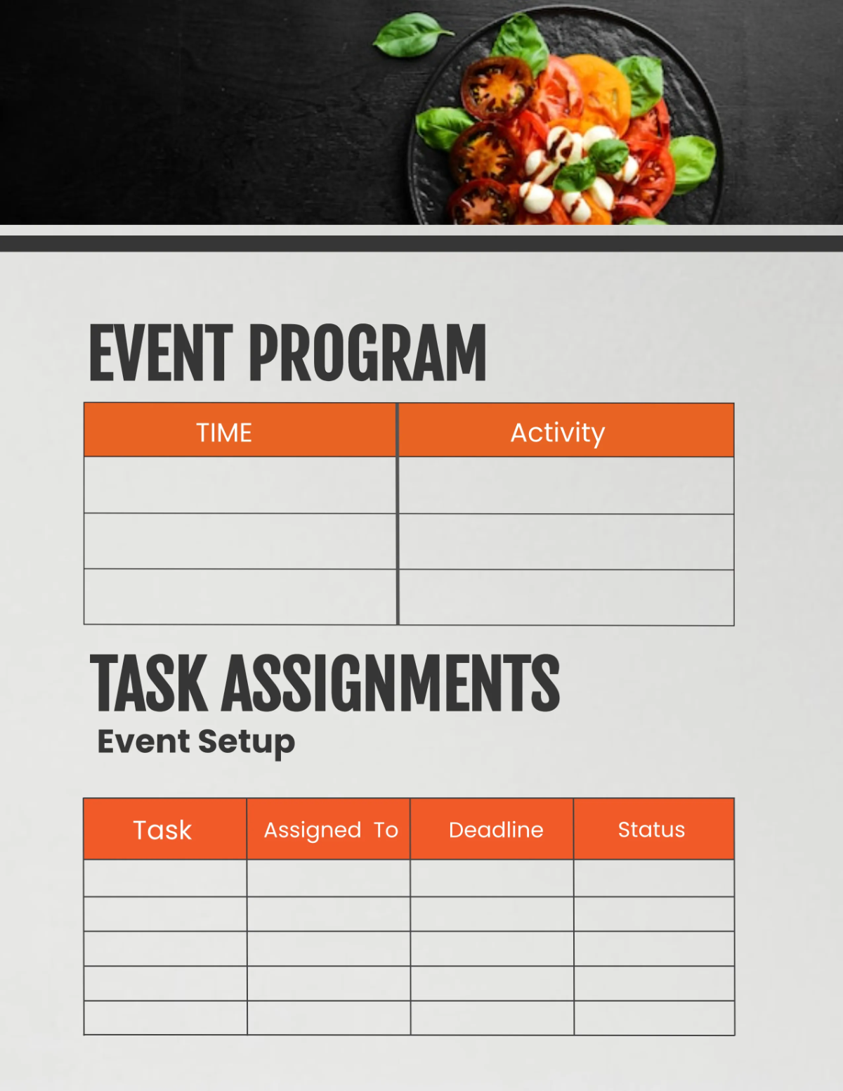 Free Restaurant Special Event Planner Template to Edit Online