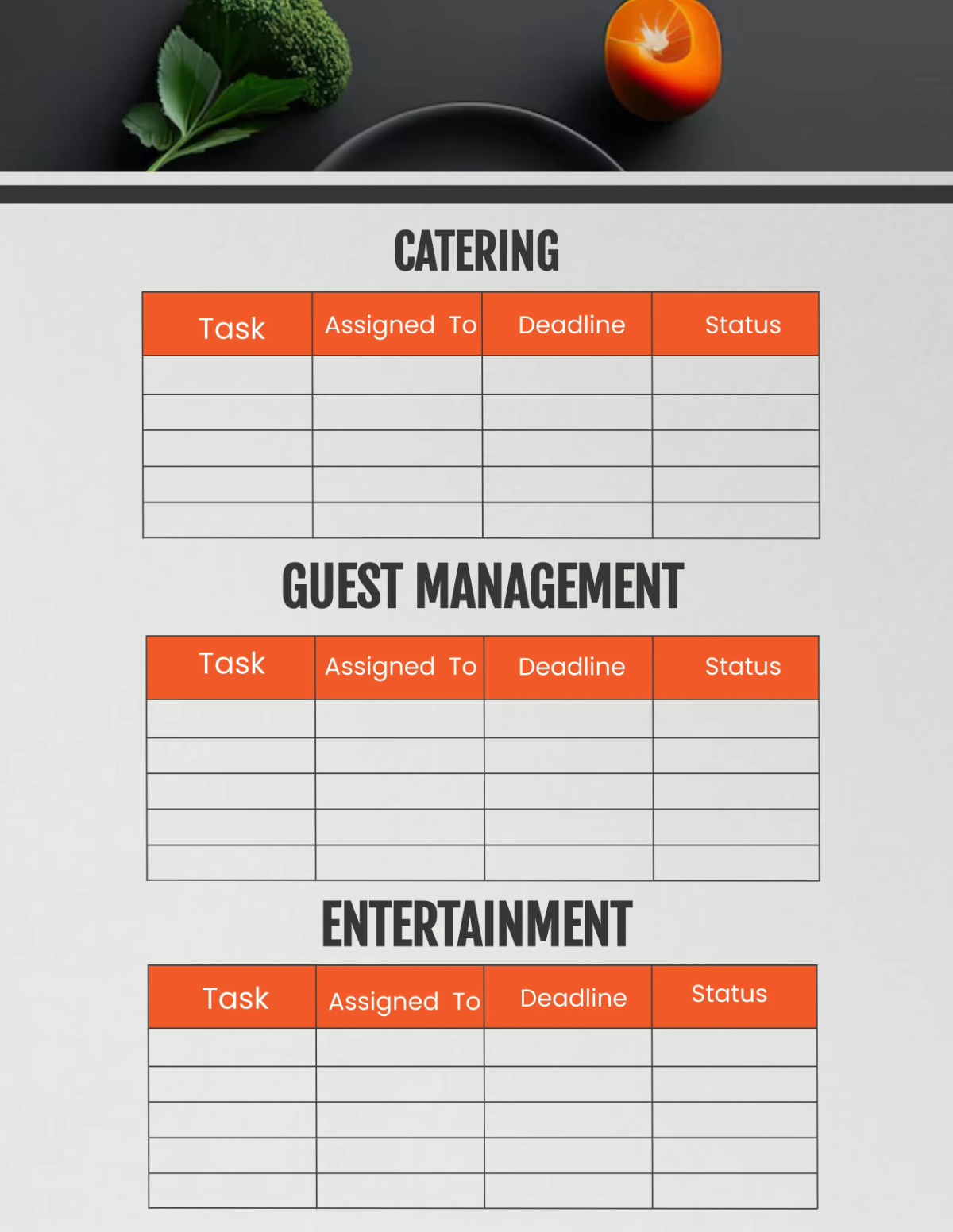 Free Restaurant Special Event Planner Template to Edit Online