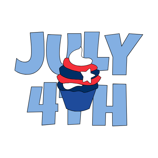4th of July Cupcake Clipart