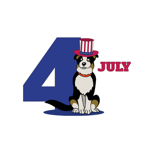 4th of July Dog Clipart
