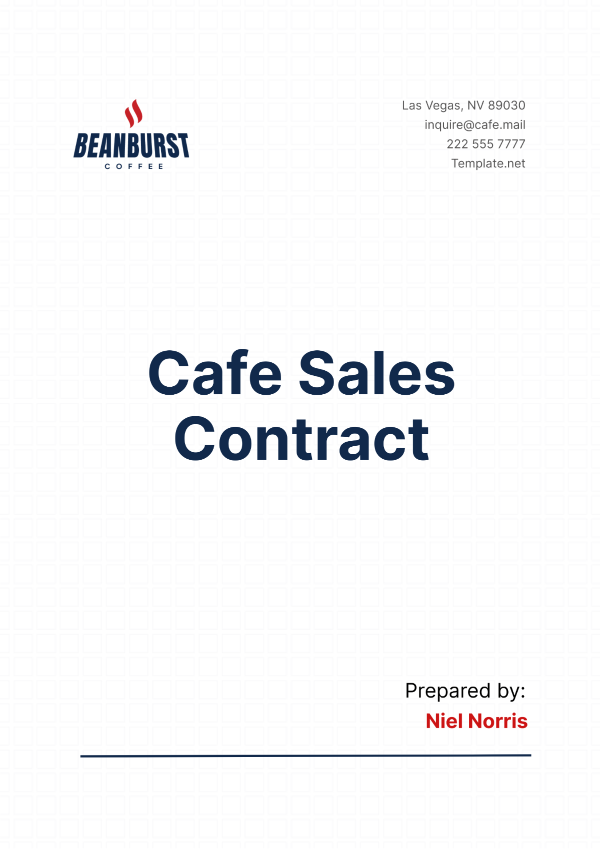 Cafe Sales Contract Template - Edit Online & Download