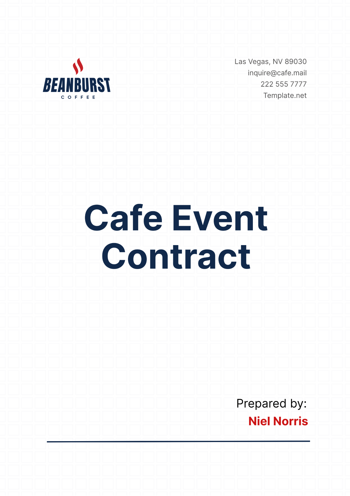 Cafe Event Contract Template - Edit Online & Download