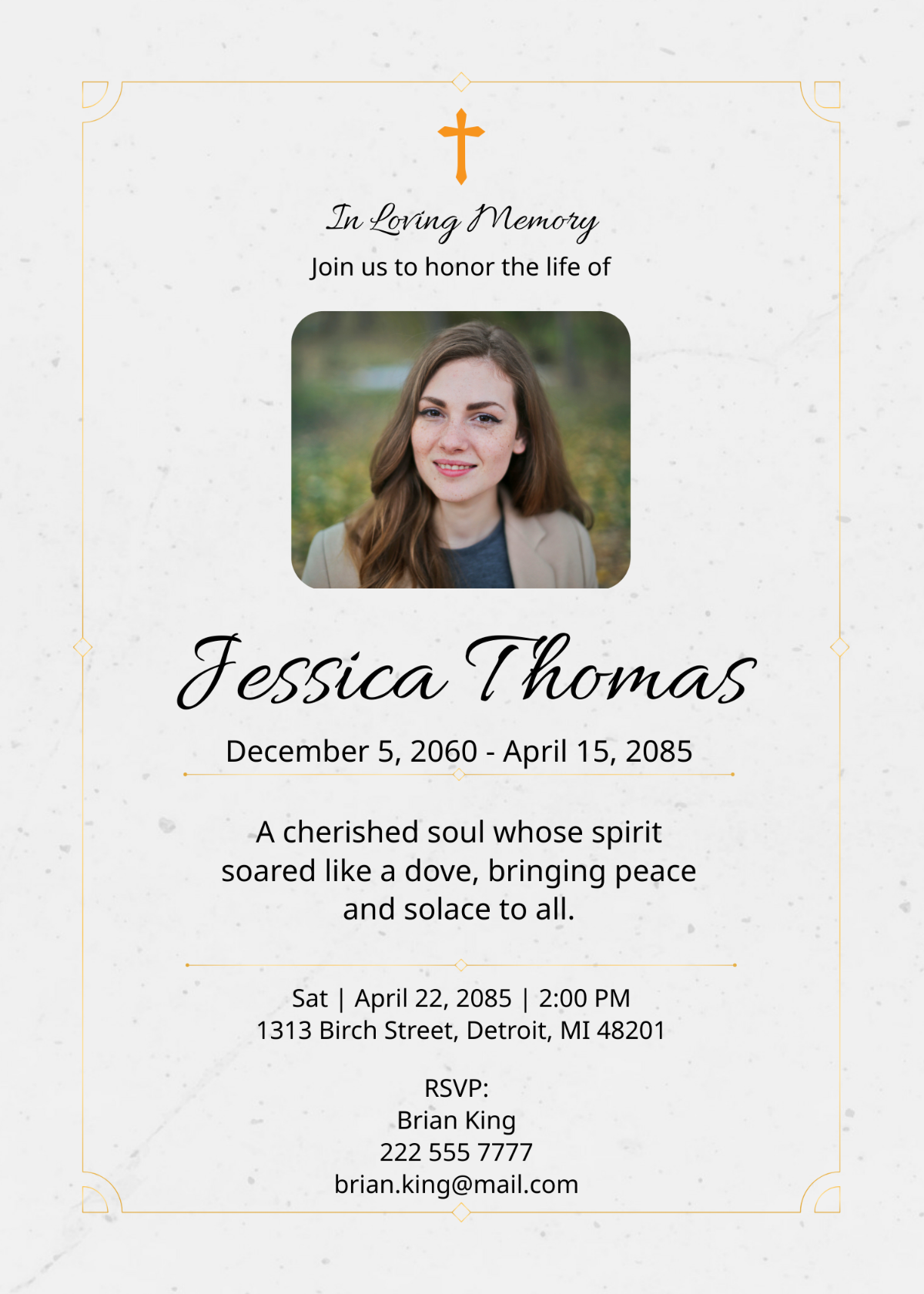 Cardinal Funeral Celebration Of Life Invitation Template - Edit Online & Download