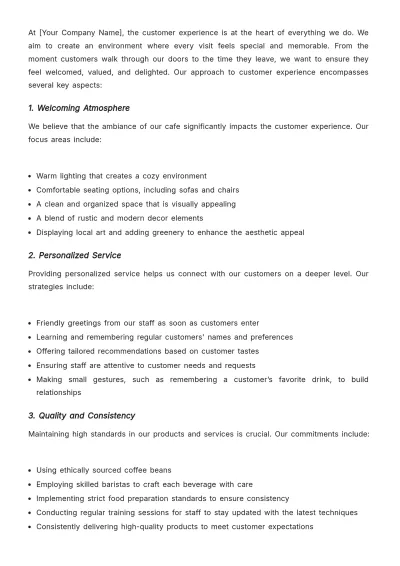 Free Cafe Brand Strategy Template to Edit Online