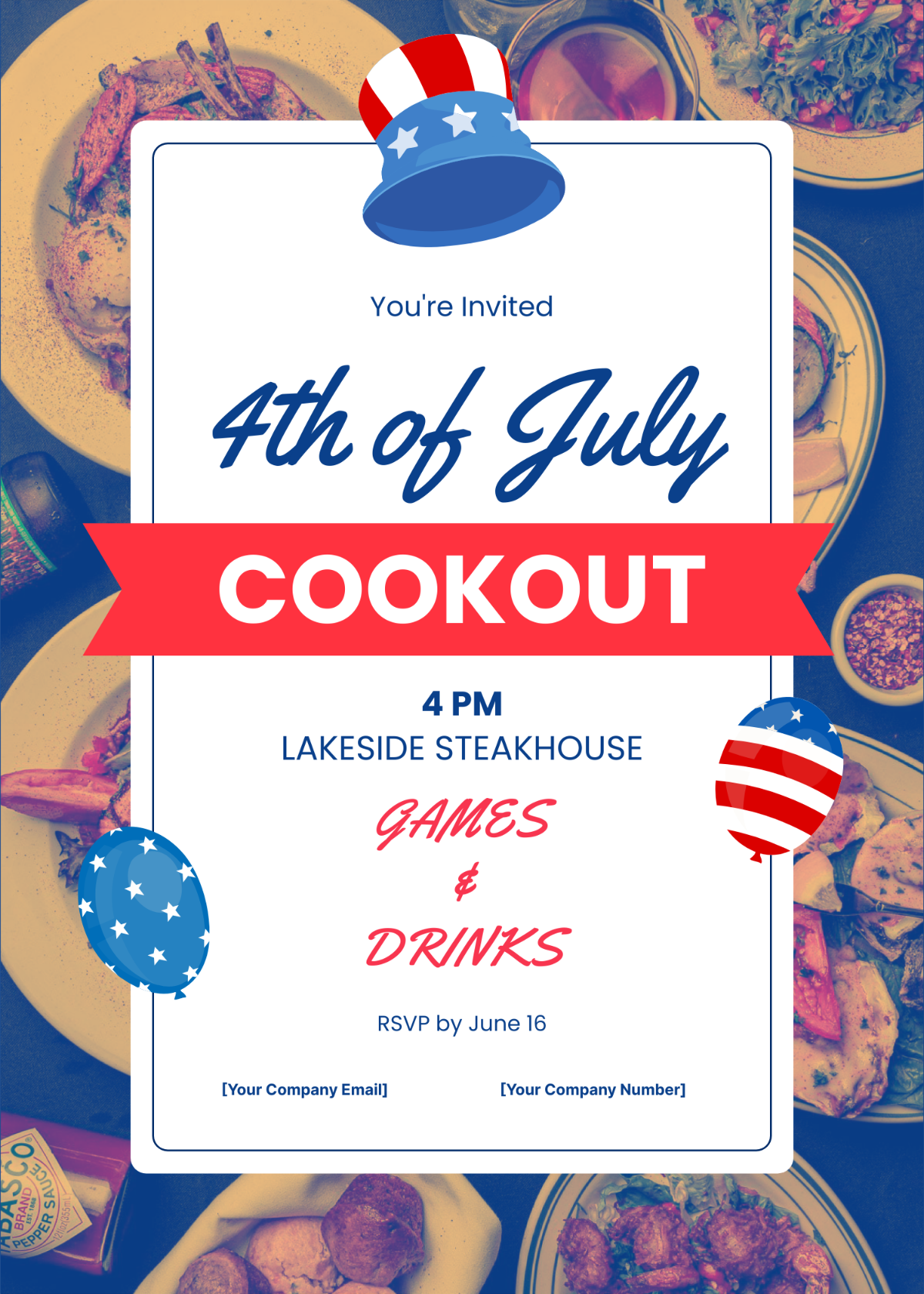 4th of July Cookout Invitation