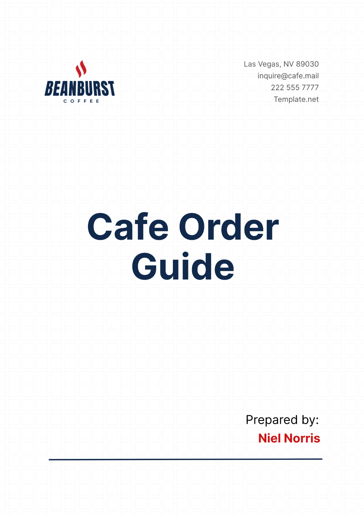 Cafe Order Guide Template - Edit Online & Download