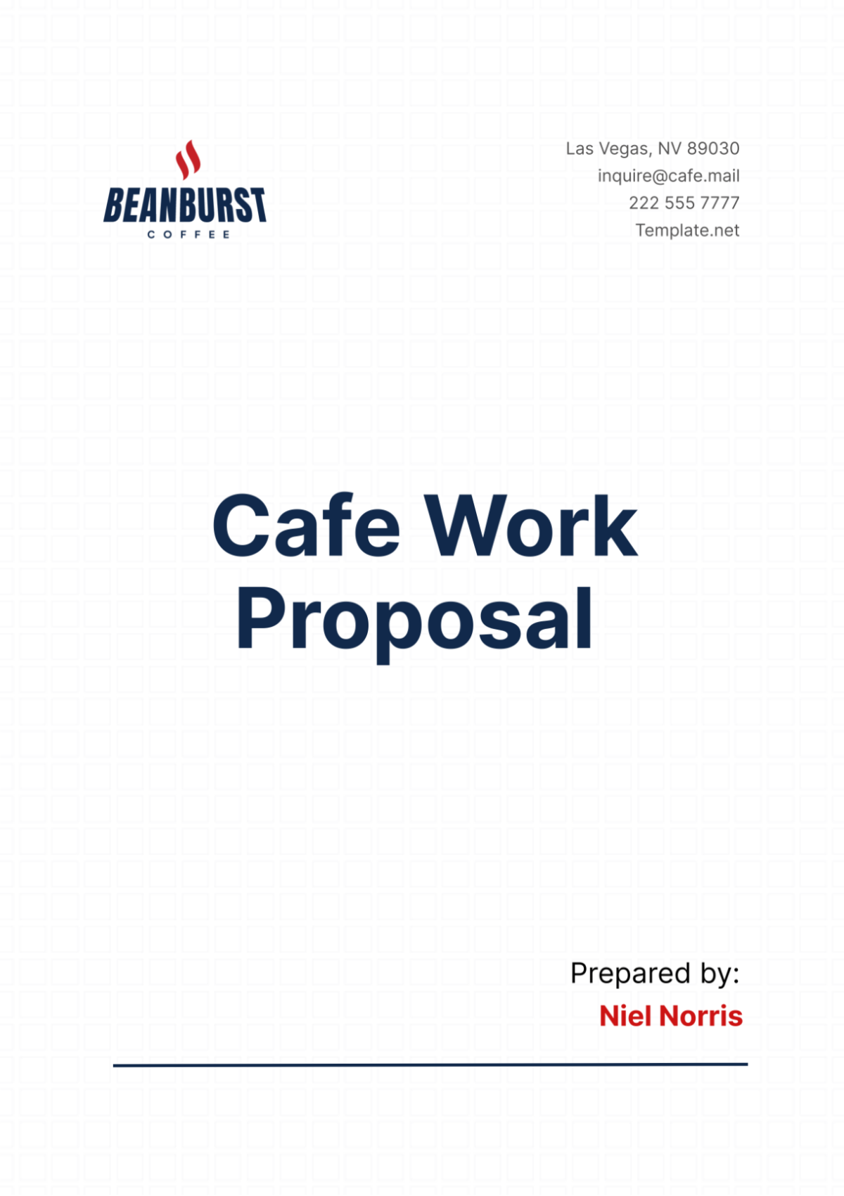 Cafe Work Proposal Template - Edit Online & Download