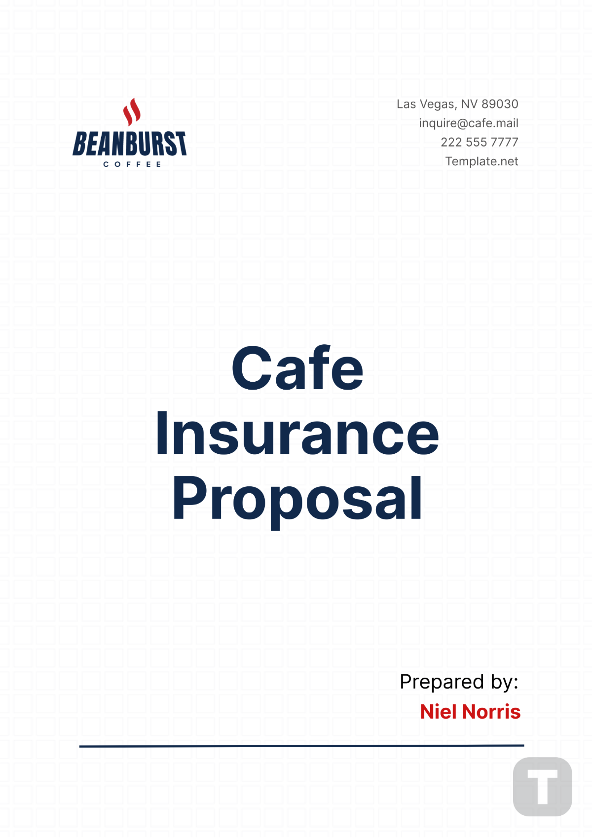 Cafe Insurance Proposal Template - Edit Online & Download