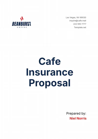 Free Cafe Insurance Proposal Template to Edit Online
