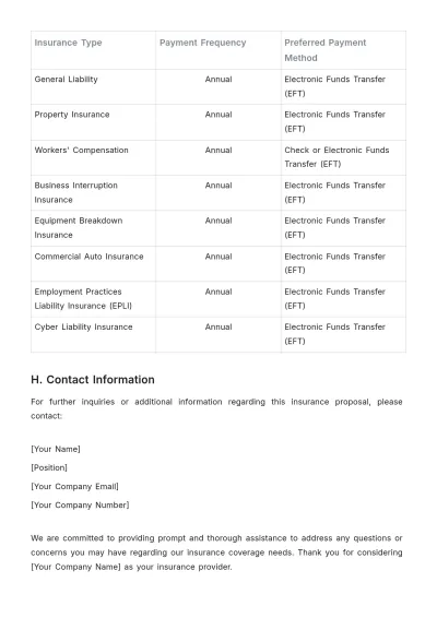 Free Cafe Insurance Proposal Template to Edit Online
