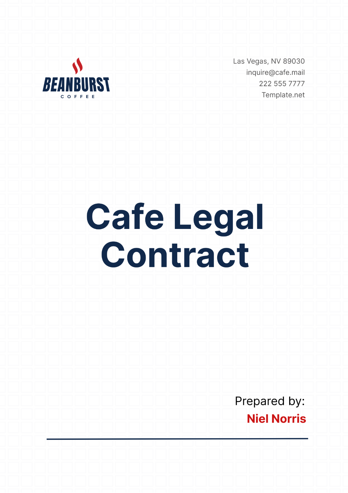 Cafe Legal Contract Template - Edit Online & Download