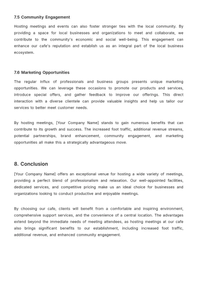 Free Cafe Meeting Proposal Template to Edit Online