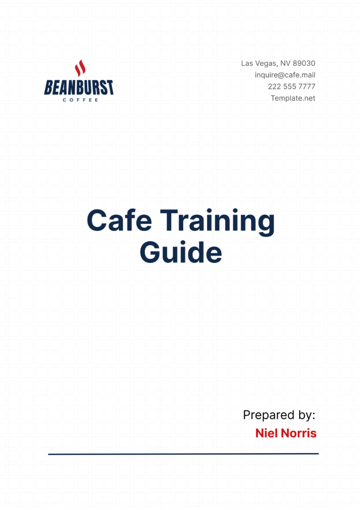 Cafe Training Guide Template - Edit Online & Download