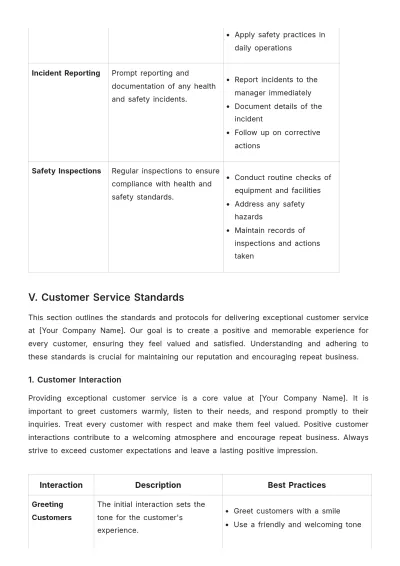 Free Cafe Training Handbook Template to Edit Online