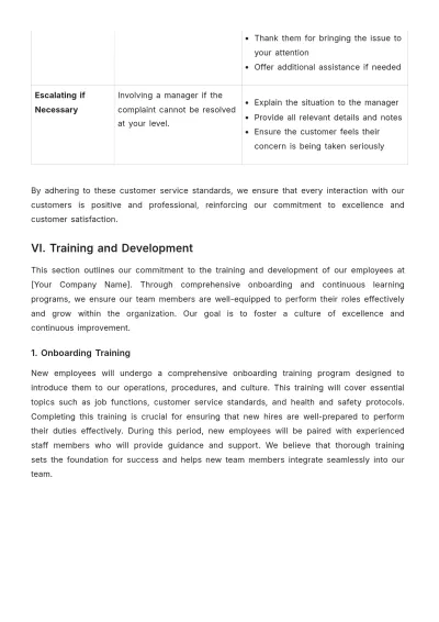 Free Cafe Training Handbook Template to Edit Online