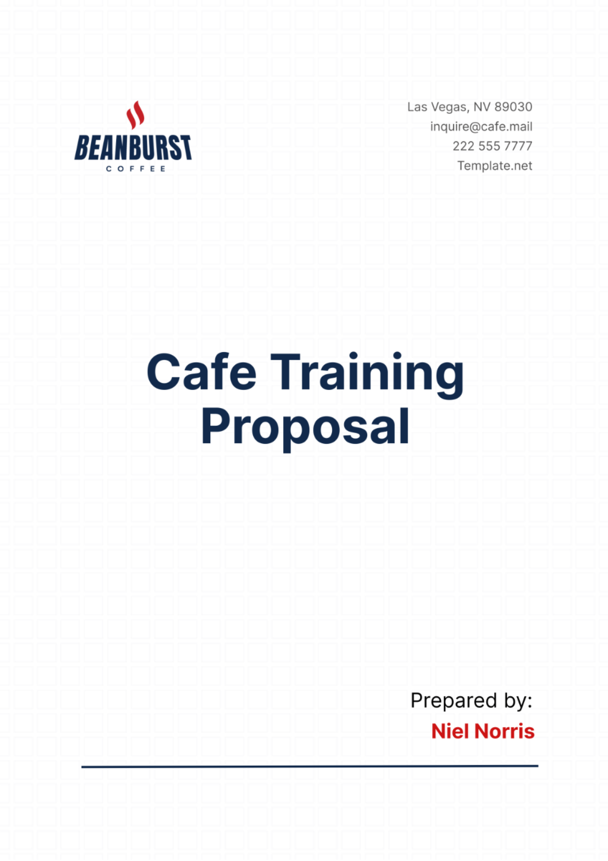 Cafe Training Proposal Template - Edit Online & Download