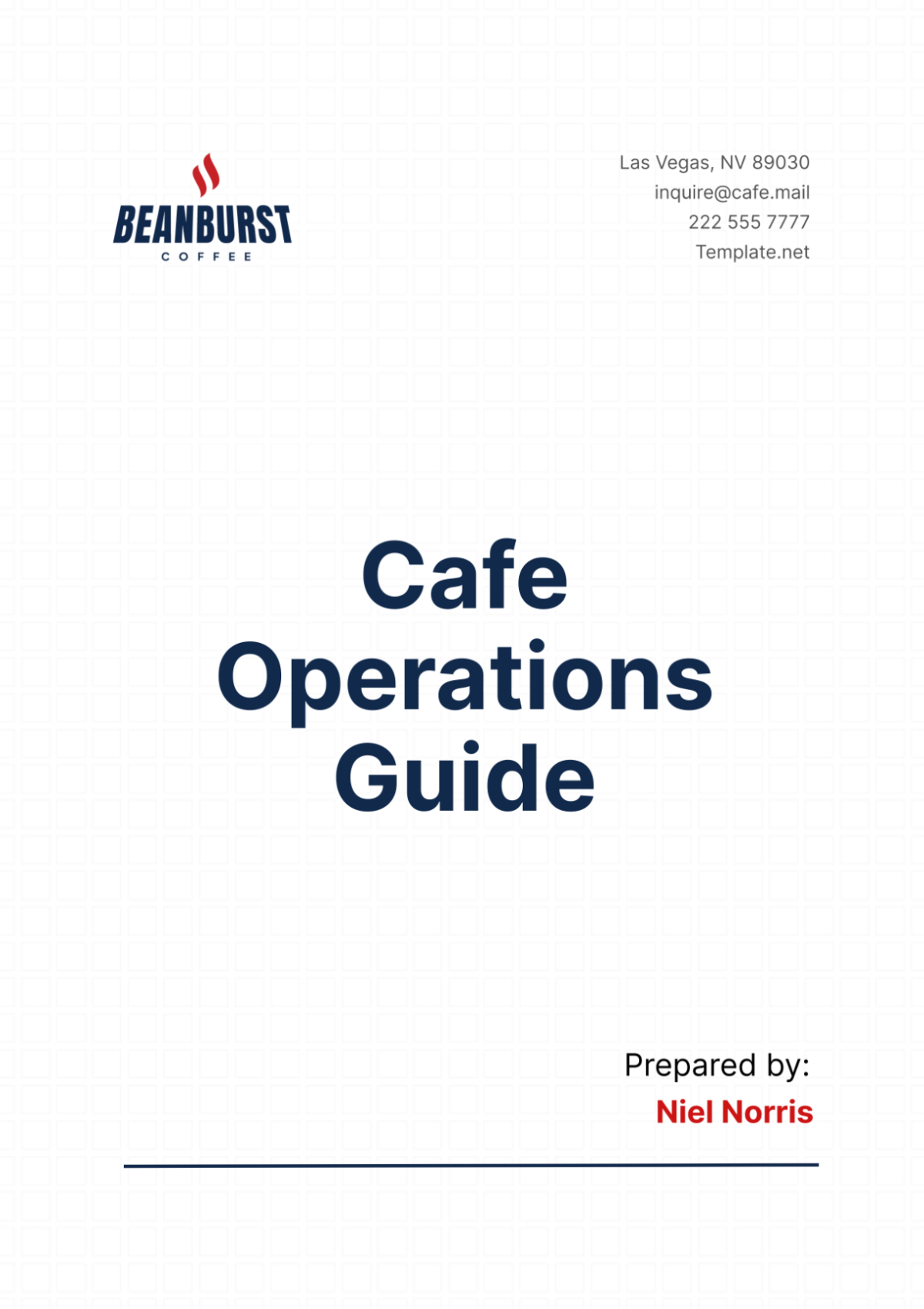 Cafe Operations Guide Template - Edit Online & Download