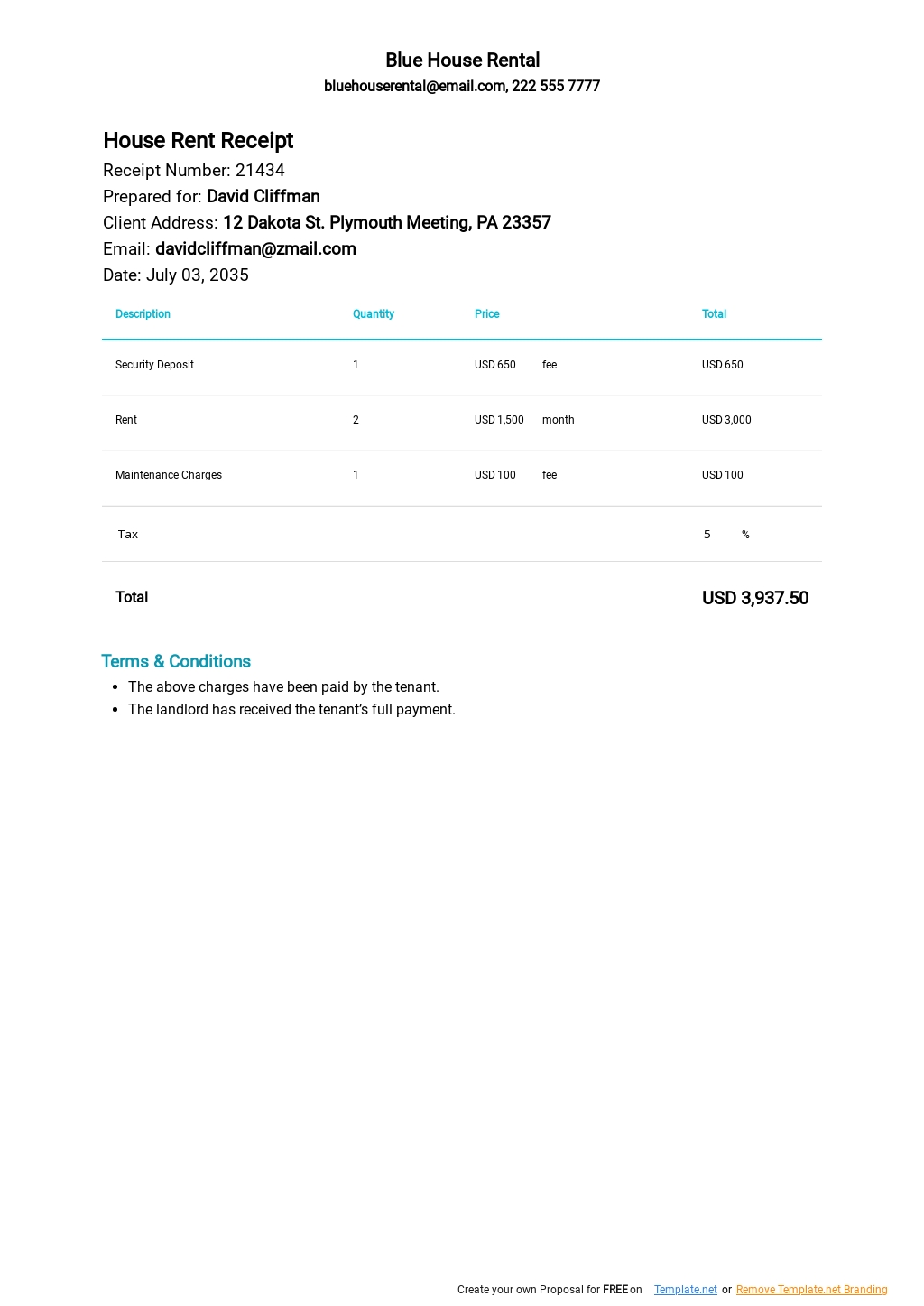 Habitat Restore Receipt Template