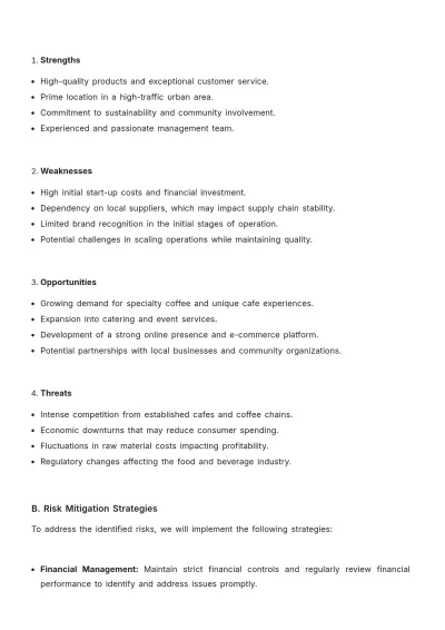 Free Cafe Business Strategy Template to Edit Online