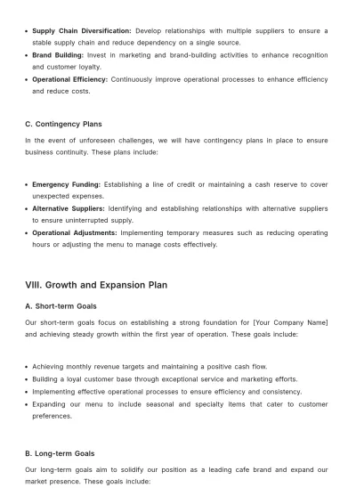 Free Cafe Business Strategy Template to Edit Online