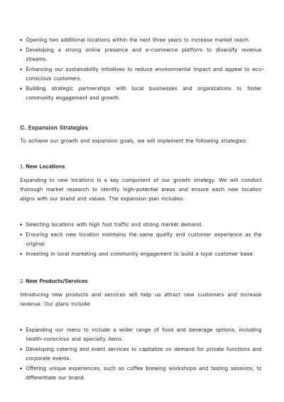 Free Cafe Business Strategy Template to Edit Online