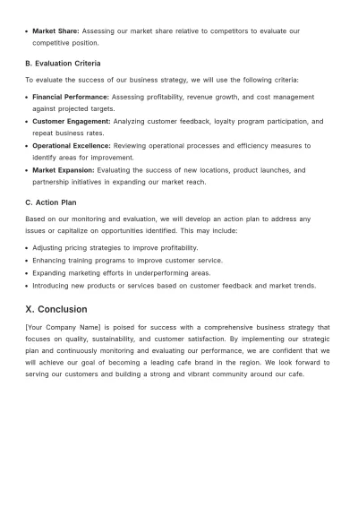 Free Cafe Business Strategy Template to Edit Online