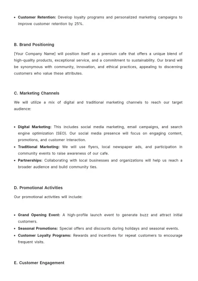 Free Cafe Business Strategy Template to Edit Online