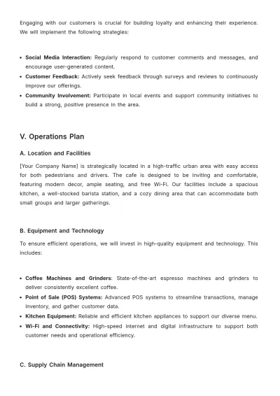 Free Cafe Business Strategy Template to Edit Online
