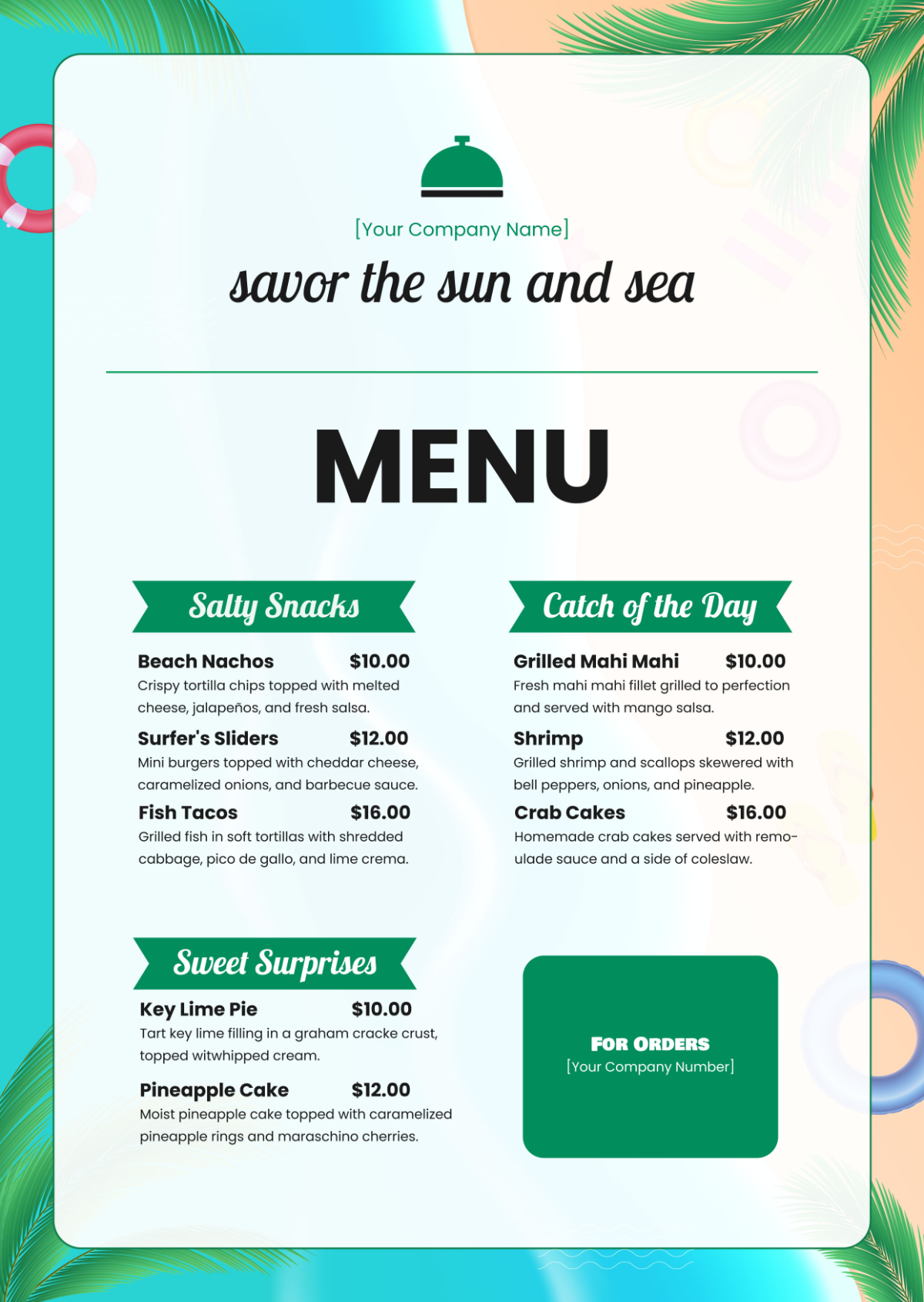 Beach Restaurant Menu Template - Edit Online & Download Example ...