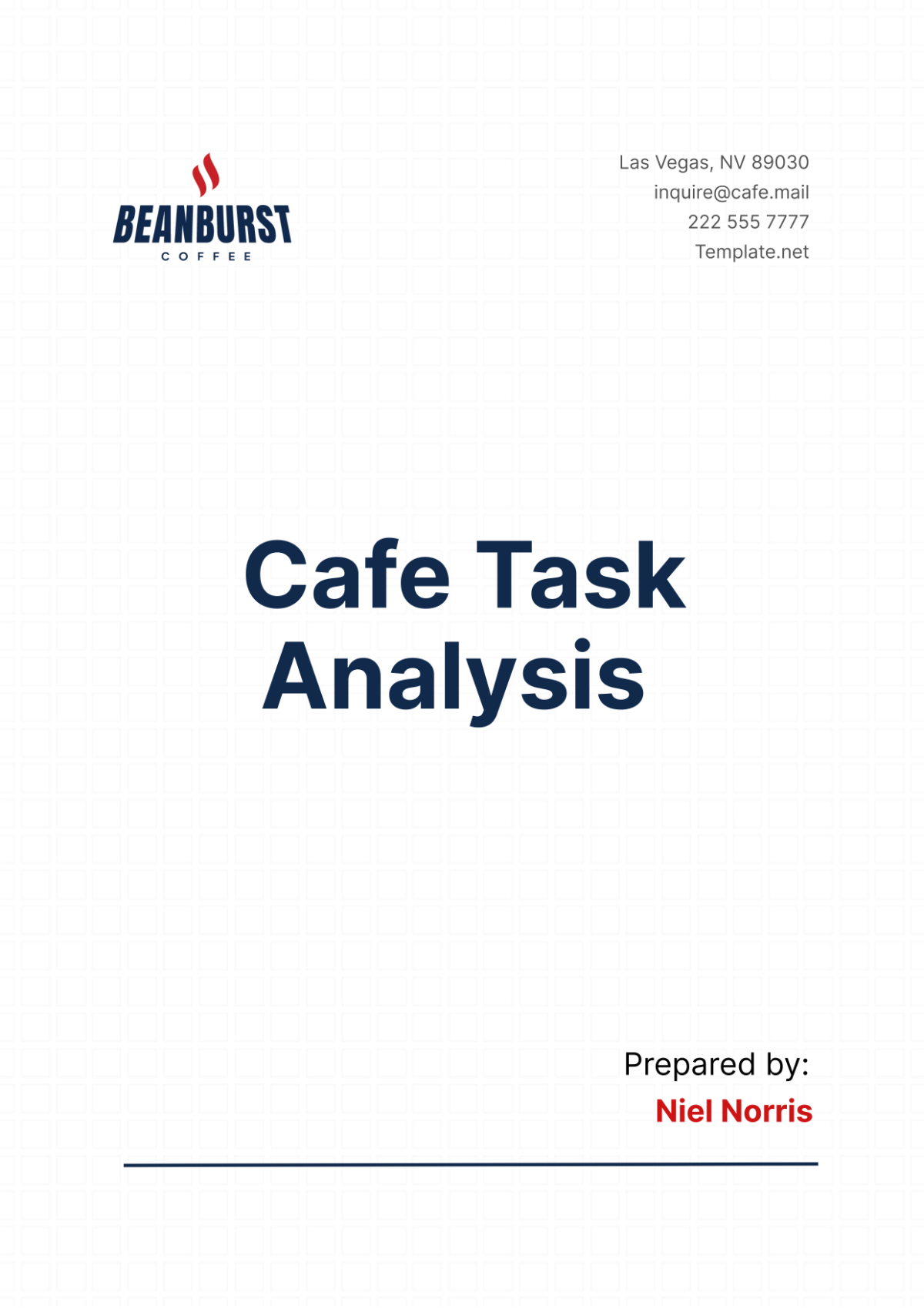 Cafe Task Analysis Template - Edit Online & Download