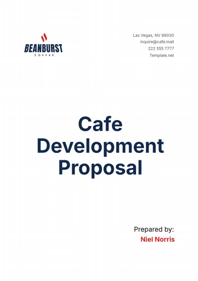 Free Cafe Development Proposal Template to Edit Online