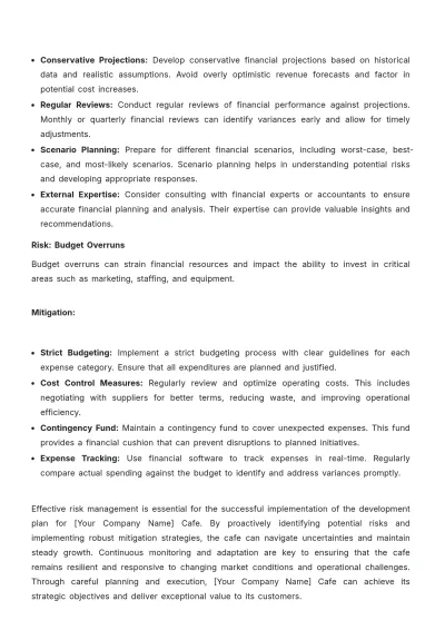 Free Cafe Development Proposal Template to Edit Online