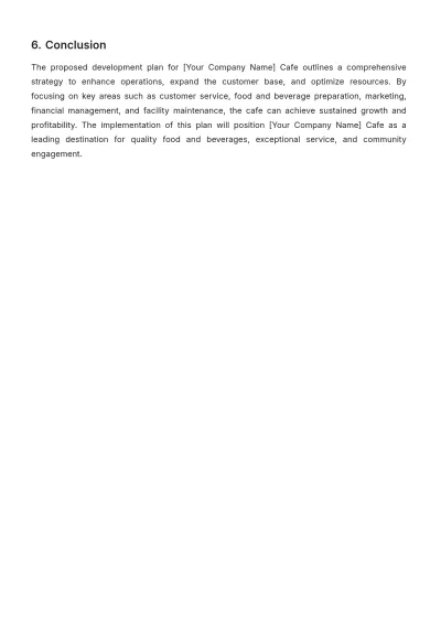 Free Cafe Development Proposal Template to Edit Online