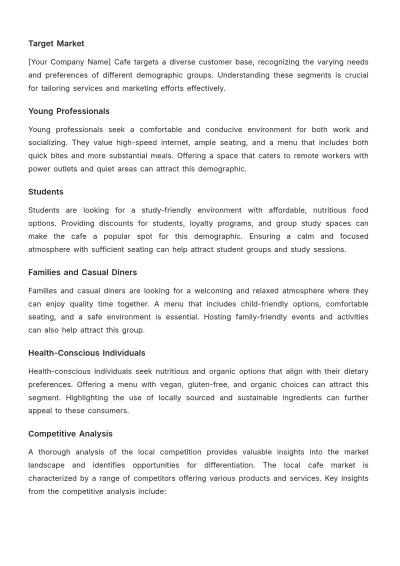 Free Cafe Development Proposal Template to Edit Online