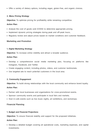 Free Cafe Development Proposal Template to Edit Online