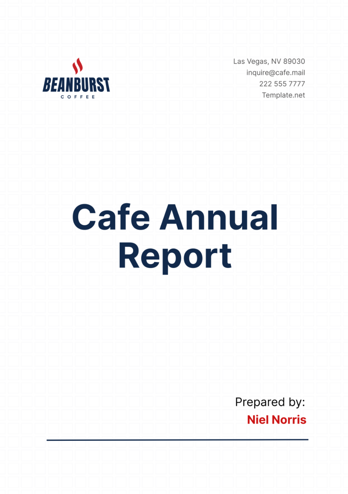 Cafe Annual Report Template - Edit Online & Download