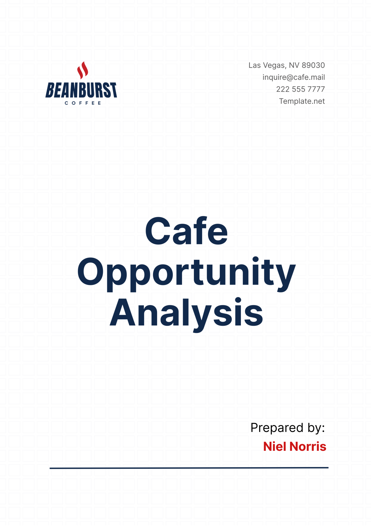 Cafe Opportunity Analysis Template - Edit Online & Download