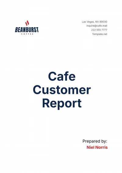 Free Cafe Customer Report Template to Edit Online