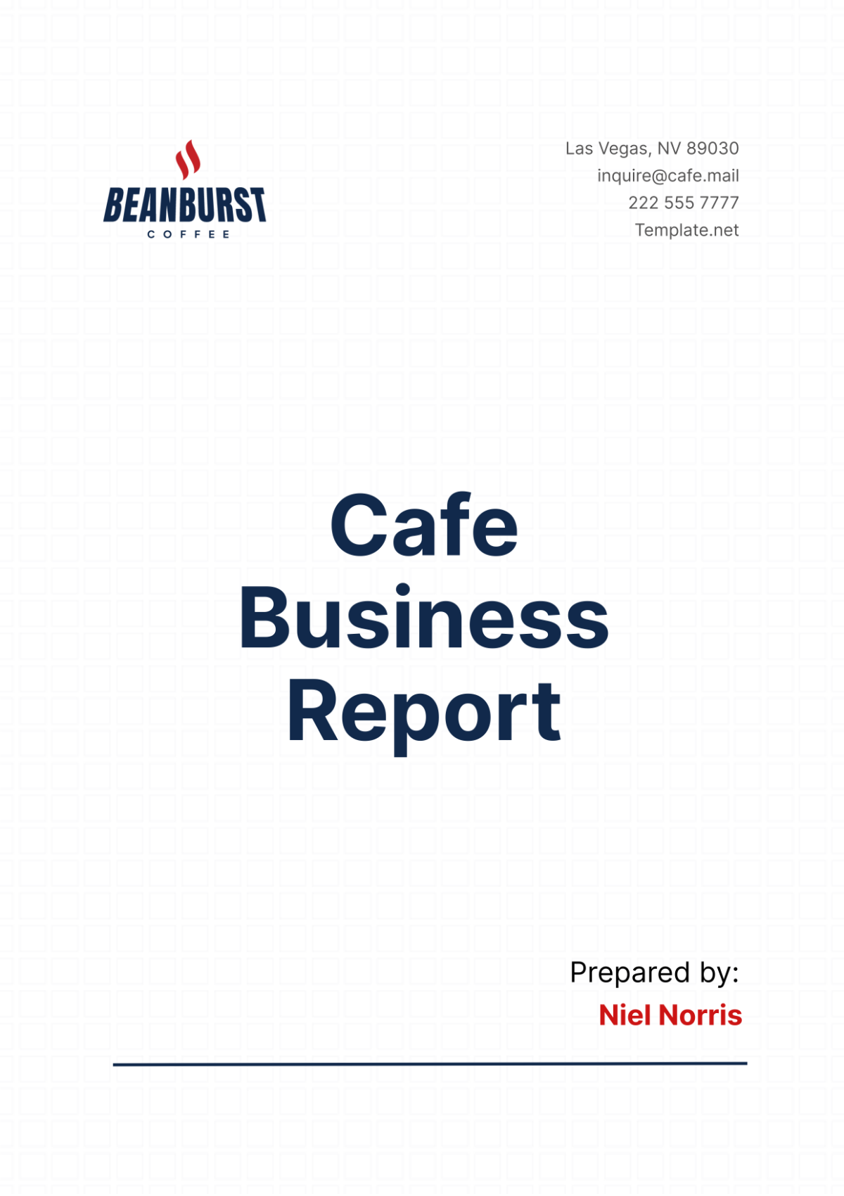 Cafe Business Report Template - Edit Online & Download