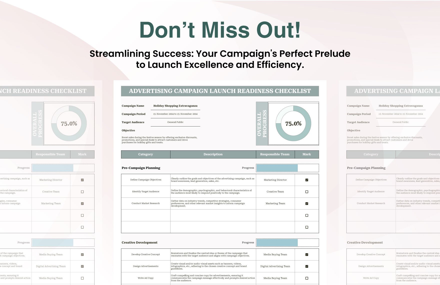 Advertising Campaign Launch Readiness Checklist Template
