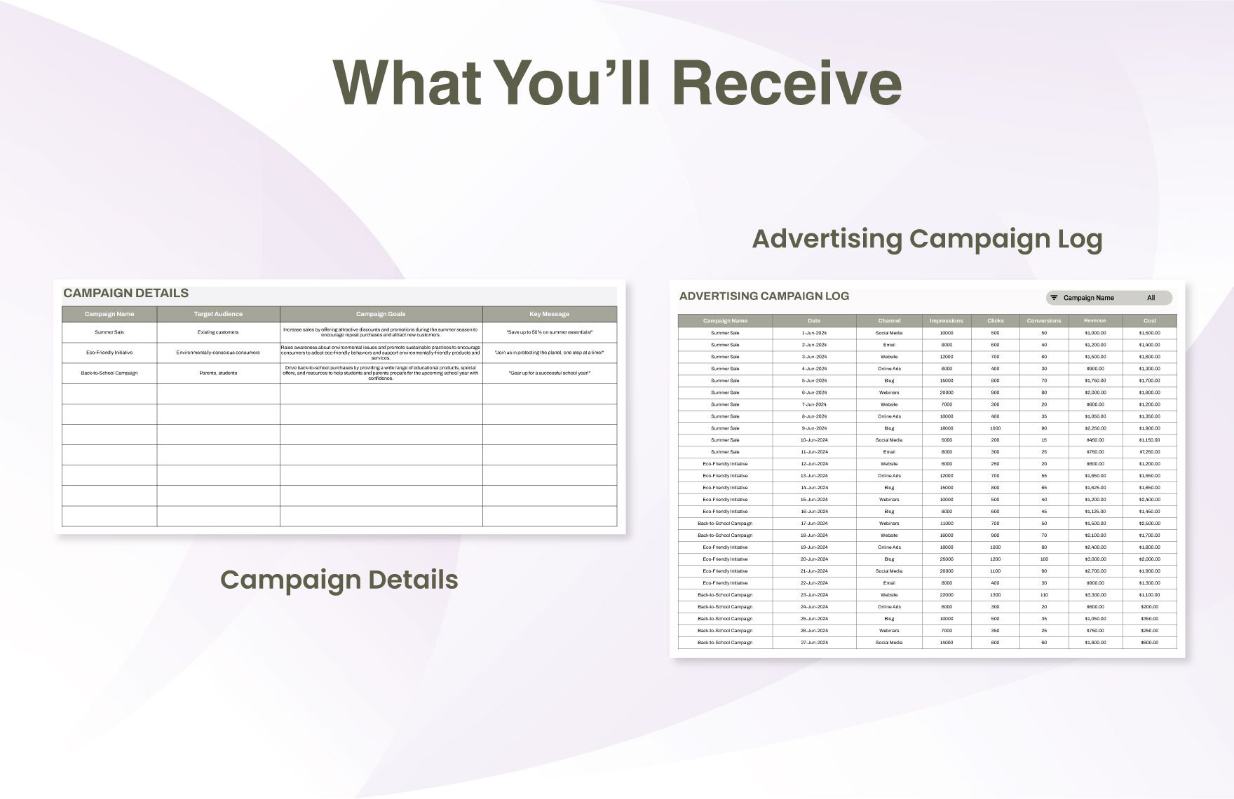 Advertising Digital Marketing Campaign Tracker Template