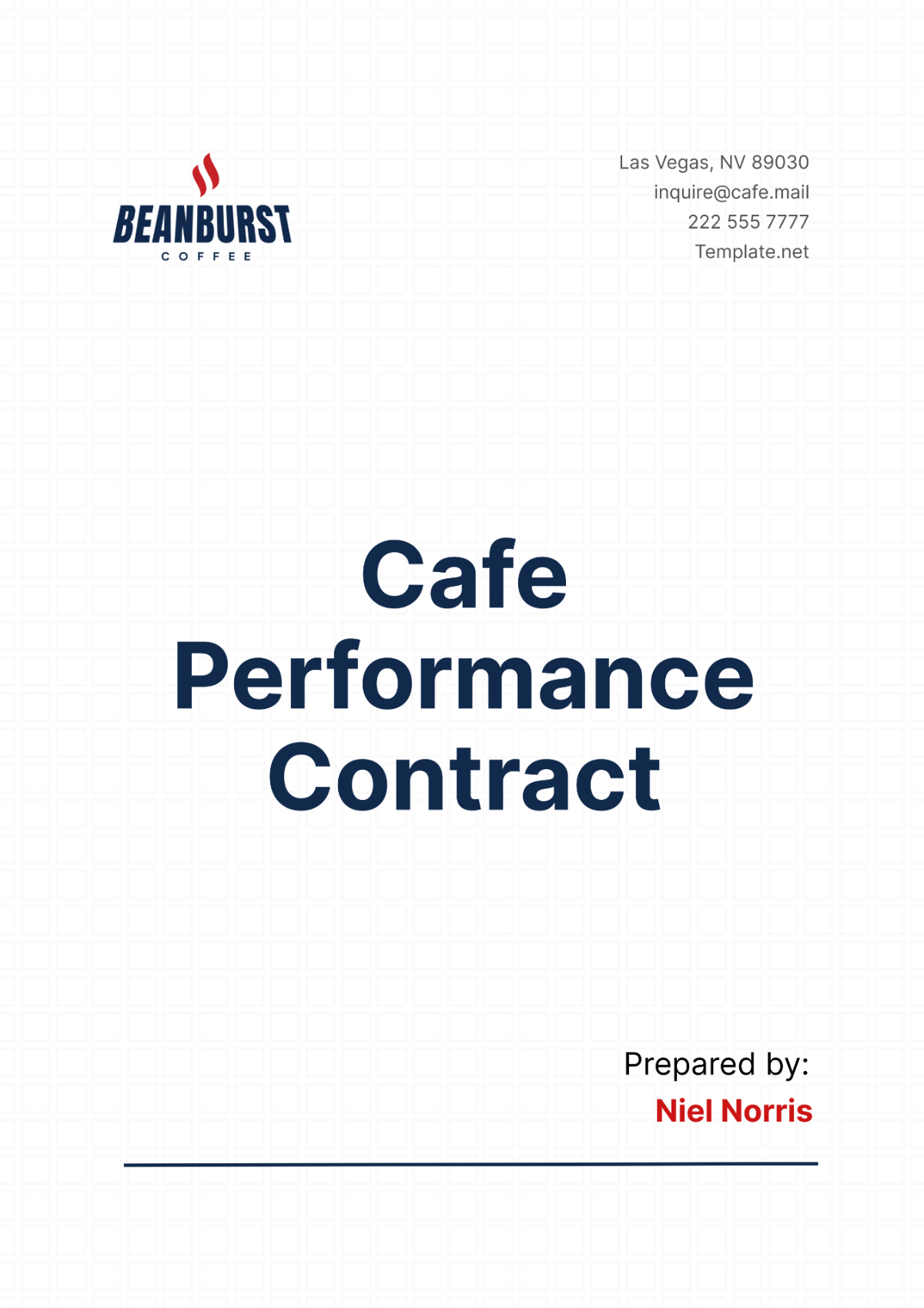 Cafe Performance Contract Template - Edit Online & Download