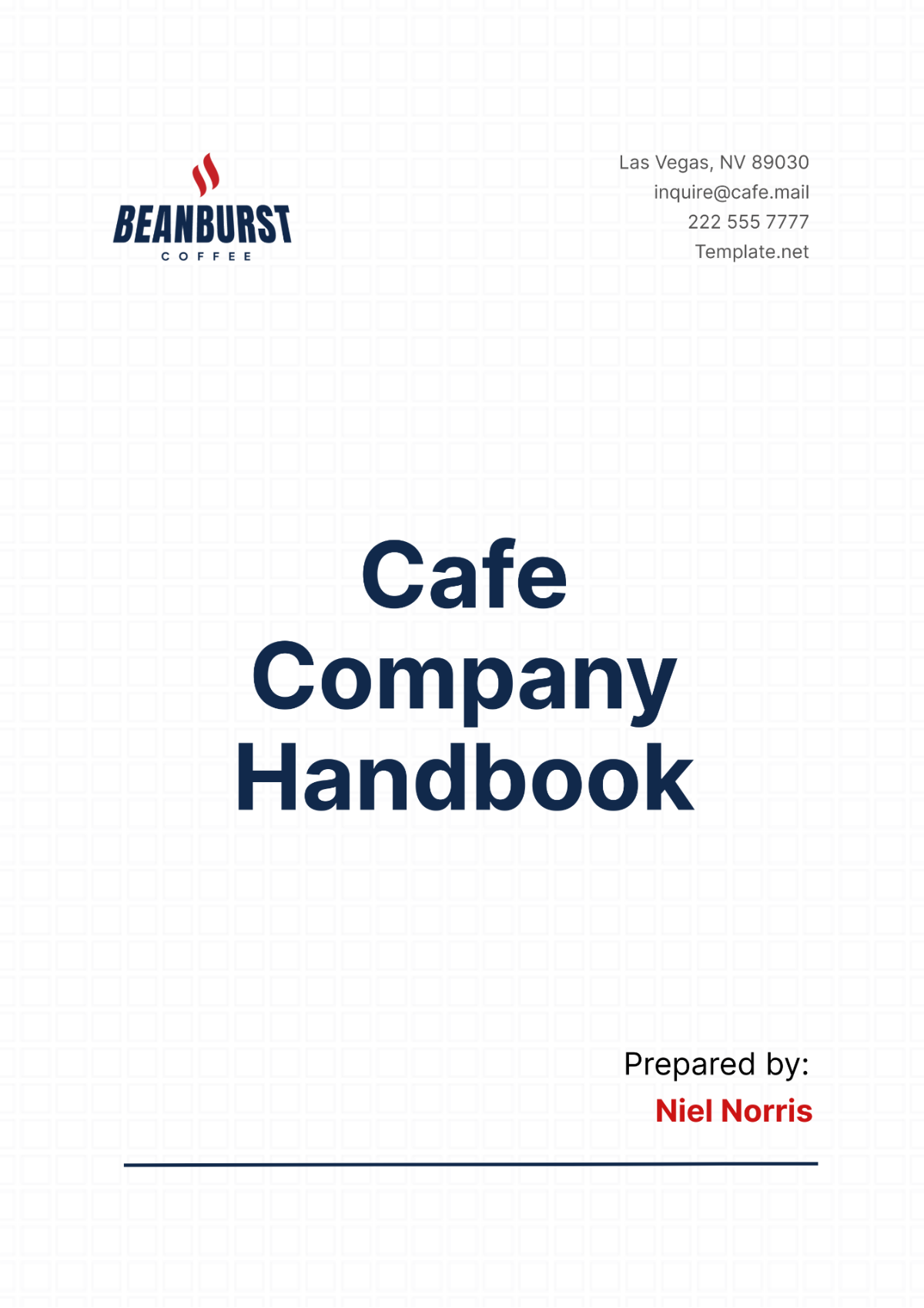 Cafe Company Handbook Template - Edit Online & Download